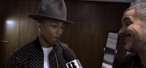 Zane Lowe with Pharrell Part I | Backstage At The BRITs 2014